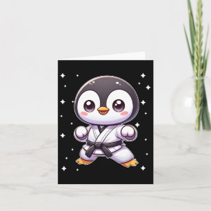 Cartão Cute Kawaii Karate Penguin Artes Marciais 1