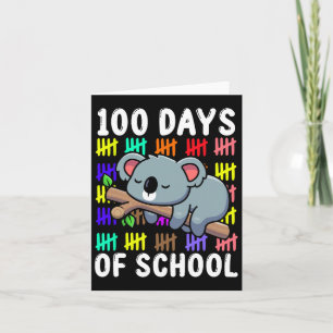 Cartão Cute Koala Austrália Estudante Animal Gift 100 Dia