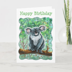 Cartão Cute Koala Bear Party Center