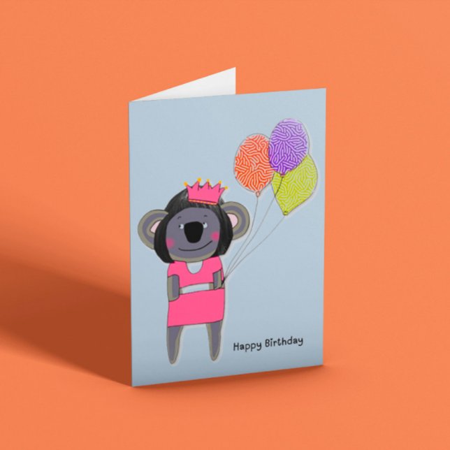 Cartão Cute Koala Birthday (Criador carregado)