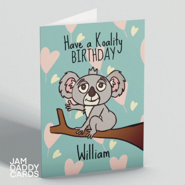 Cartão Cute Koala Birthday (Criador carregado)