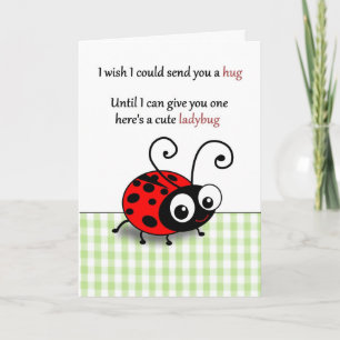 Cartão Cute Ladybug hug - miss you