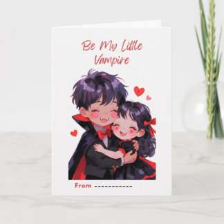 Cartão Cute Little Vampire Couple Valentine Card