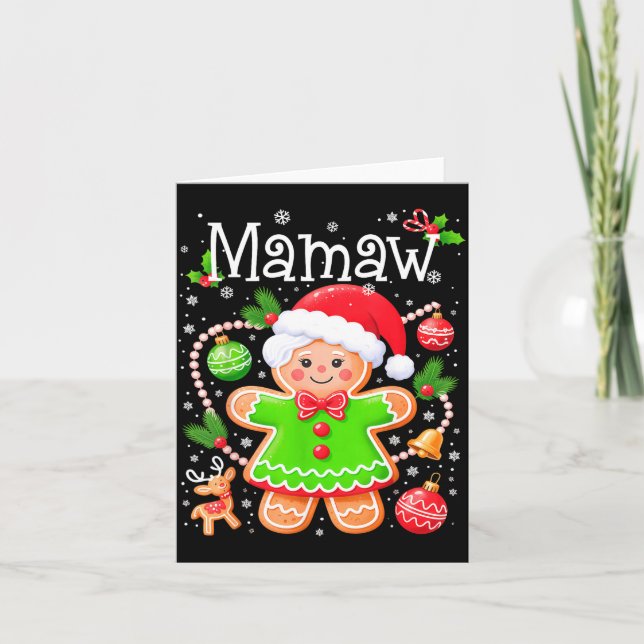 Cartão Cute Mamaw Gingerbread Family Matching Christmas C (Frente)