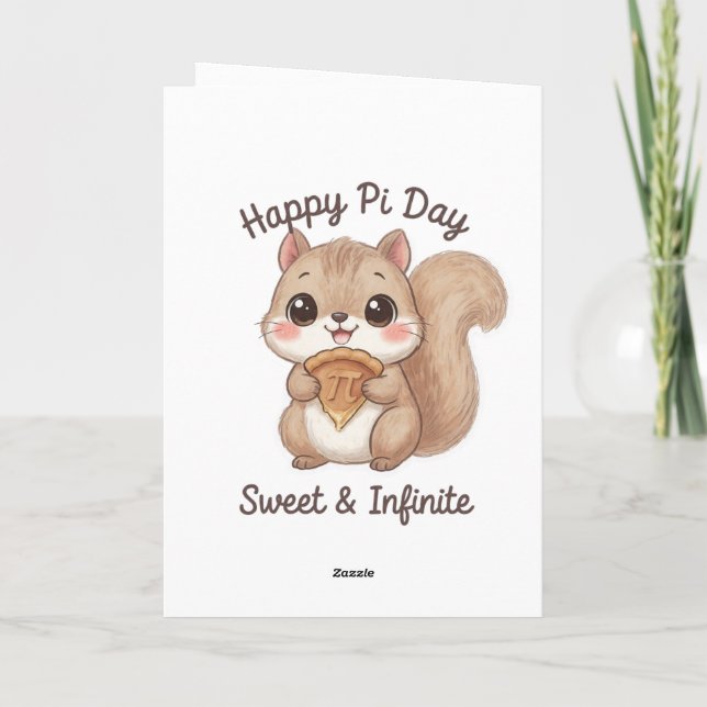 Cartão Cute Math Nerd Bear with Pie (Verso)