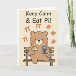 Cartão Cute Math Nerd Bear with Pie