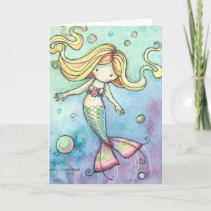 Cartão Cute Mermaid Card ~ Whimsical and Sweet