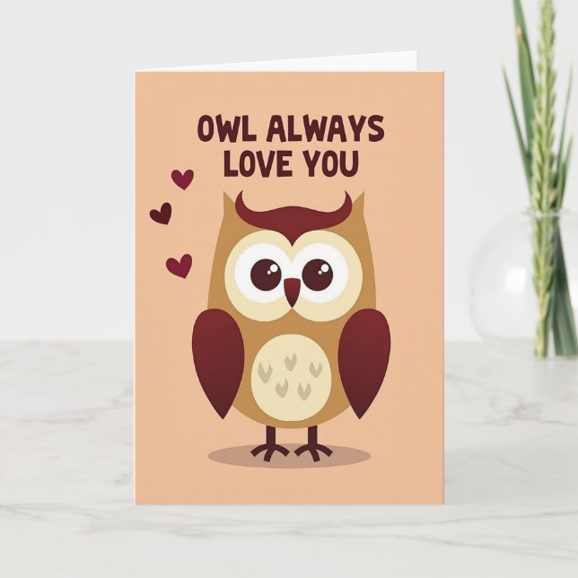 Cartão Cute Owl Always Love You Card (Frente)