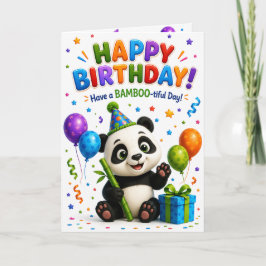 Cartão Cute Panda Happy Birthday Card | Adorable Birthday