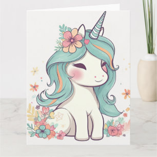 Cartão Cute Pastel Kawaii Unicorn