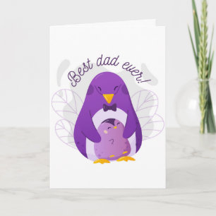 Cartão Cute Penguin Best Dad Ever Father's Day