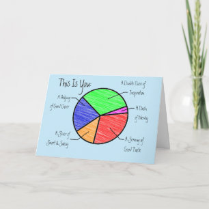 Cartão Cute Pie Chart Friends & Lovers Personalized