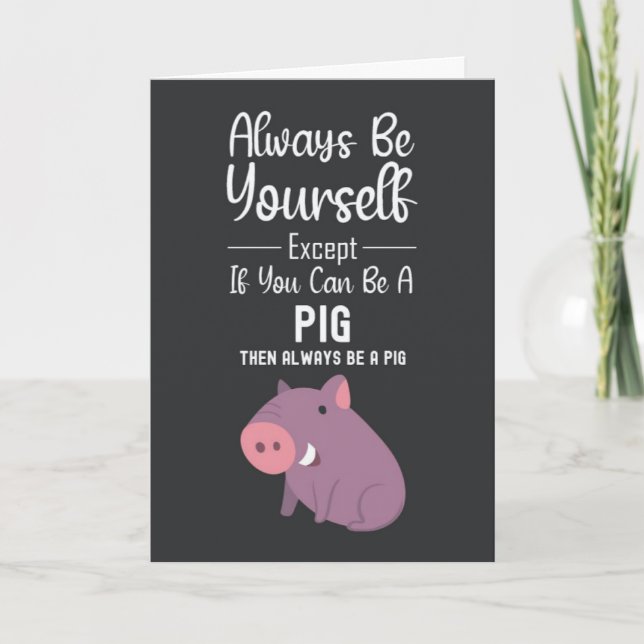 Cartão Cute Pig Cards Funny Humor Humorous Animal Farm (Frente)