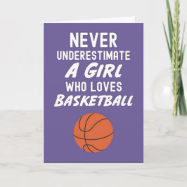 Cartão Cute Pink Basketball Cards For Baby Girls Kids