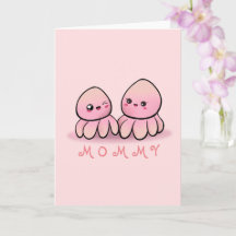 cute pink octopus mother
