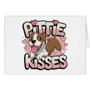 Cartão Cute Pitbull Pensando em Você Amor Pittie Pit Bull