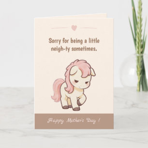 Cartão Cute Pony Piada Desculpe por Ser um Pouco Vizinho 