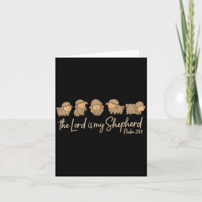 Cartão Cute Psalm 23_1 Sheep The Lord Is My Shepherd  (Frente)
