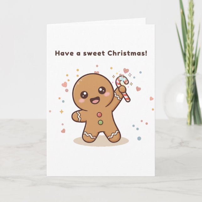 Cartão Cute Puchi Dōshi Gingerbread Card (Frente)