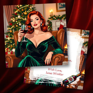 Cartão Cute Retro Pop Art Personalized Christmas