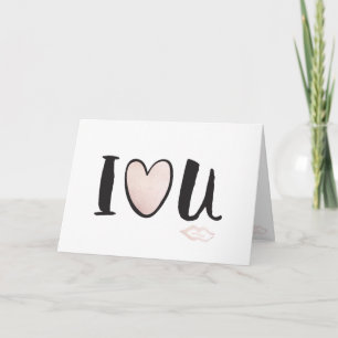 Cartão Cute Rose Gold Eu Amo Você Beijo Dia dos Namorados