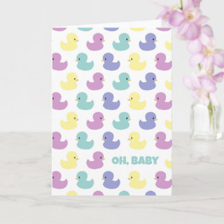 Cartão Cute Rubber Duck Gender Neutral Blank Custom