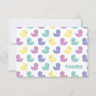 Cartão Cute Rubber Duck Gender Neutral Flat Thank You