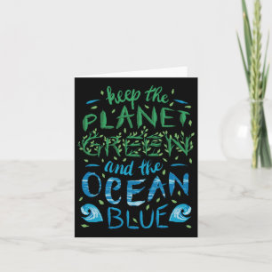 Cartão Cute Salve O Planeta Ecologia Ecológica Eco Blue O