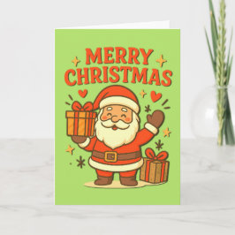Cartão Cute Santa Claus Christmas Art – Merry Christmas