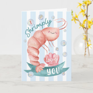 Cartão Cute Shrimp Carta do Dia dos Namorados – Eu Camari