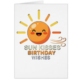 Cartão Cute Smiling Sun Birthday Greeting Card - Sun Kiss