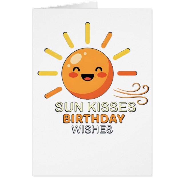 Cartão Cute Smiling Sun Birthday Greeting Card - Sun Kiss (Frente)