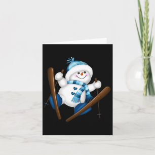 Cartão Cute Snowman Snowboard Snowboarder Gi Natal