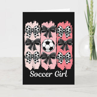 Cartão Cute Soccer Girl Coquette Bow Soccer Girl Soccer B