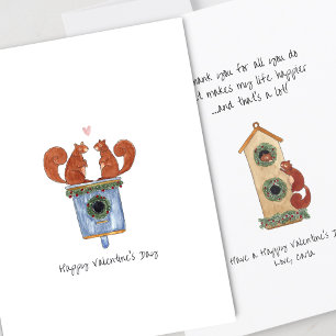 Cartão Cute Squirrels Valentine's Day Card