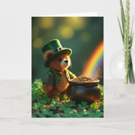 Cartão Cute St. Patrick’s Day Teddy Bear
