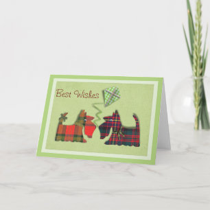 Cartão Cute Tartan Scottie Dogs Birthday/Note cards