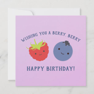 Cartão Cute tem Berry Happy Birthday Berries Kawaii