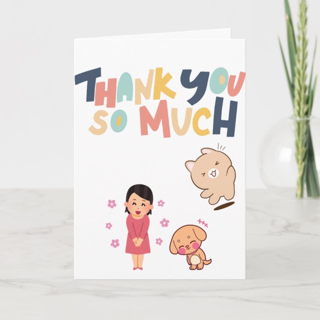 Cartão Cute thank you so much Card (Frente)