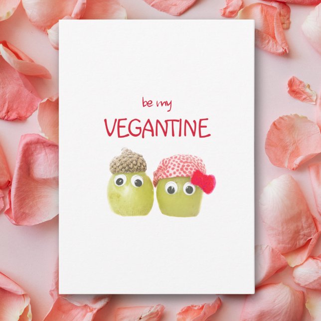 Cartão Cute Valentines Gift for Vegans - Funny Fruits  (Criador carregado)