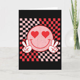 Cartão Cute Vibrações de Namorados Rosto Sorridente Dia d
