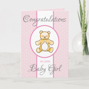 Cartão Cute vintage baby shower teddy