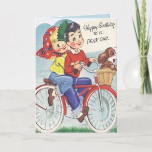 Cartão Cute Vintage Happy Birthday Card