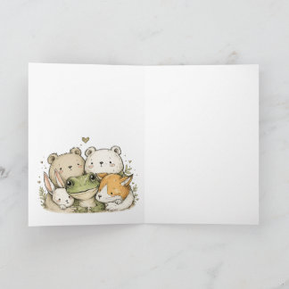 Cartão Cute Woodland Friends Birthday Card | Adorable Fro