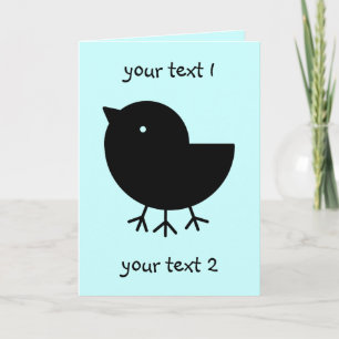 Cartão Cute Yatagarasu (preto)