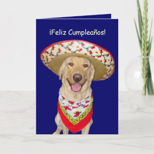 Cartão Cute Yellow Lab Feliz Cumpleanos