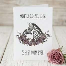 Cartão Cute Zebra Mom-to-Be Congratulations Pregnancy
