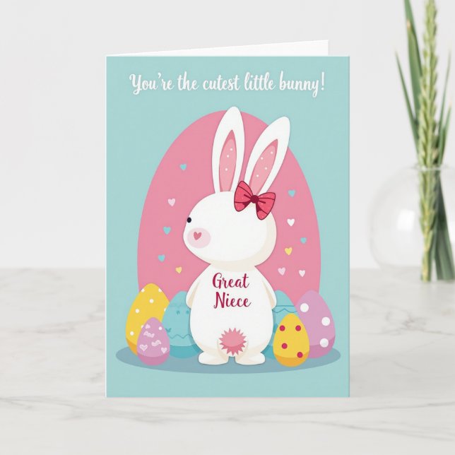 Cartão Cutest Bunny Great Niece Card (Frente)