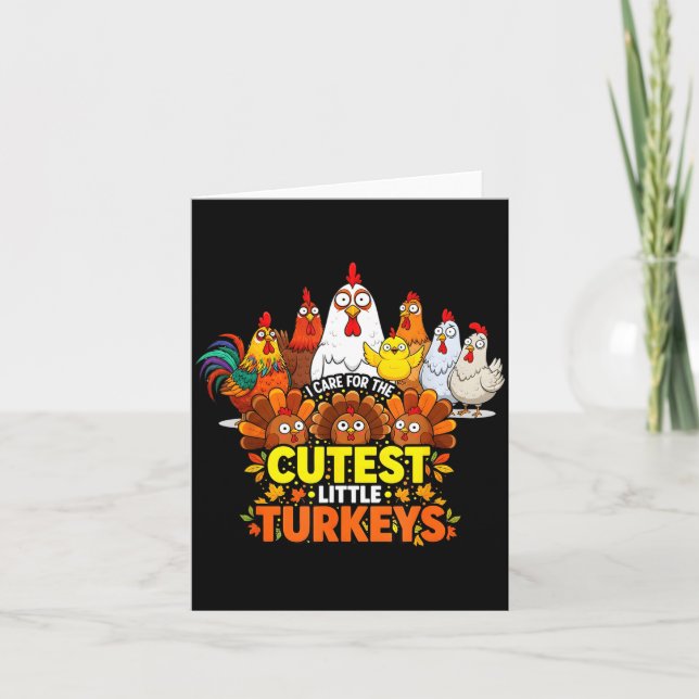 Cartão Cutest Little Turkeys Funny Thanksgiving Teacher D (Frente)