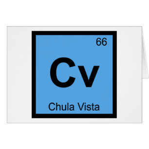Cartão Cv - Chula Vista Califórnia Símbolo Químico